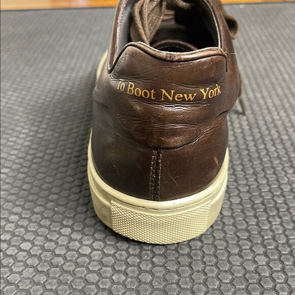To Boot by Adam Derrick Brown Leather Sneakers with Low-Top Design - Picture 9 of 11